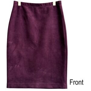 BCBGMAXAZRIA Lyric Faux Suede Pencil Skirt Womens L Elevated Casual Professional
